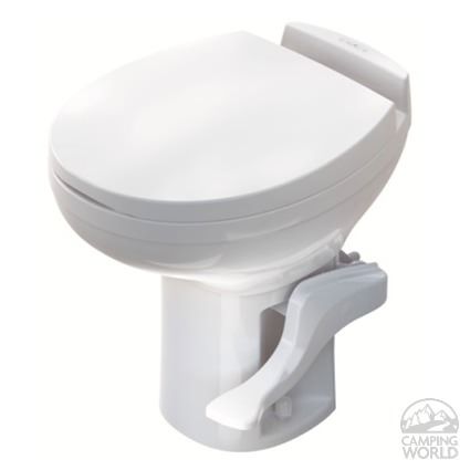 a white toilet bowl with the lid up