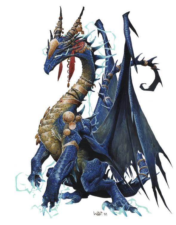 a blue dragon with spikes on it's head and wings, sitting in the snow