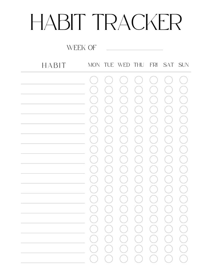 a printable habit tracker with the words habit tracker written in black and white on it