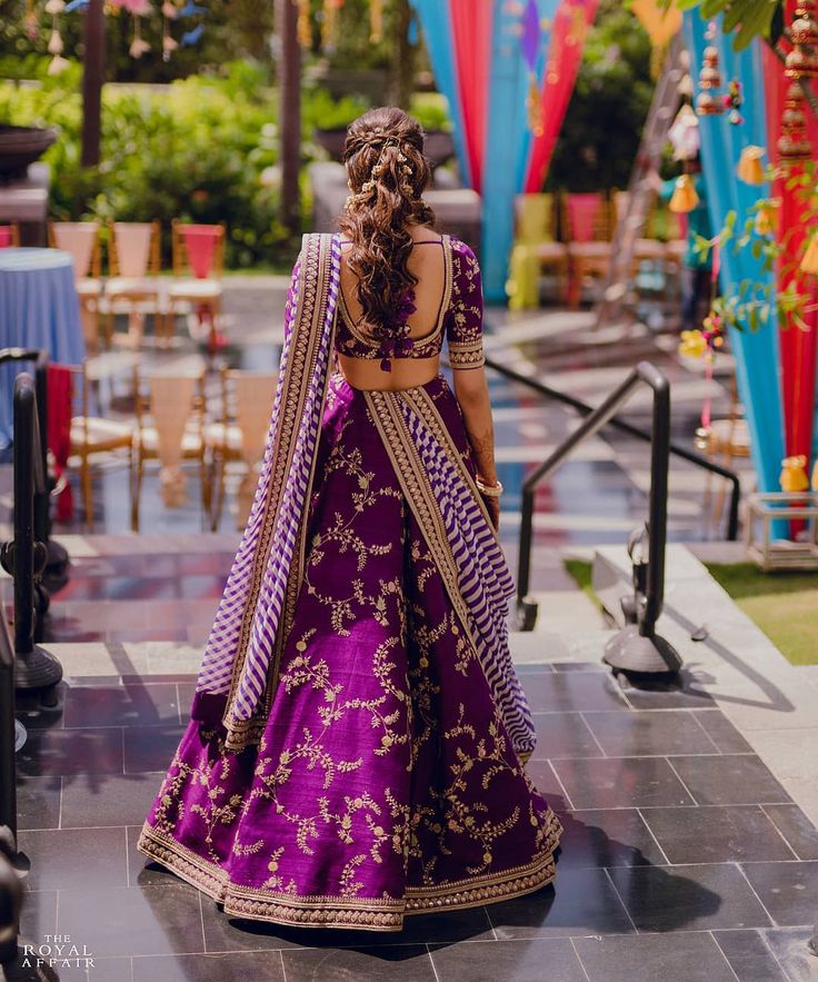 Rawsilk Lehangas, Bridal Lehenga Colour, Lehenga Ideas, डिजाइ��नर कपड़े, Purple Lehenga, Half Saree Lehenga, Wedding Lehenga Designs, Lehnga Dress, Designer Bridal Lehenga