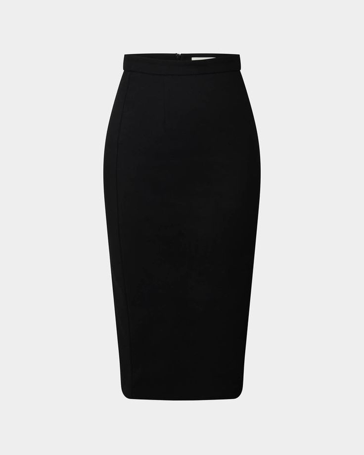 The Safira Midi Pencil Skirt is a timeless piece that combines elegance and versatility. Ideal for both work and weekend wear, it can be dressed up with a blouse and heels for a polished office look, or pair it with a casual tee and sneakers for a chic, relaxed style.  Flattering pencil fitted silhouette Midi length High waisted Invisible centre back zipper Back low vent Waistband detail with stretch Lined  Cotton blend Medium weight with stretch fabrication Medium Pencil Skirt, Black Pencil Skirt Outfit, Midi Dress Work, Plain Skirt, Professional Work Outfit, Pencil Skirt Outfits, Midi Pencil Skirt, Tailored Coat, Work Skirts