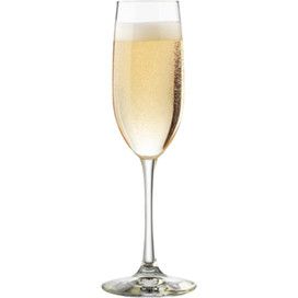 a glass of champagne on a white background