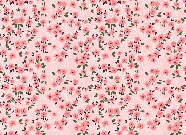 pink flowers and leaves on a light pink background