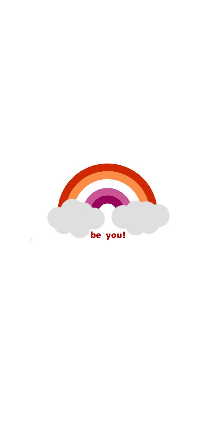 a rainbow and clouds with the words be you