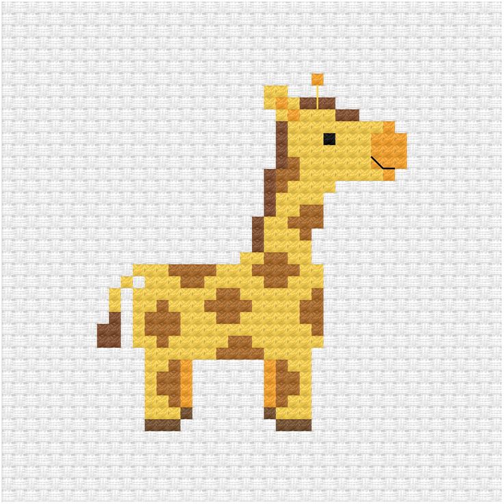 a cross stitch giraffe is shown in the shape of a pixellated image