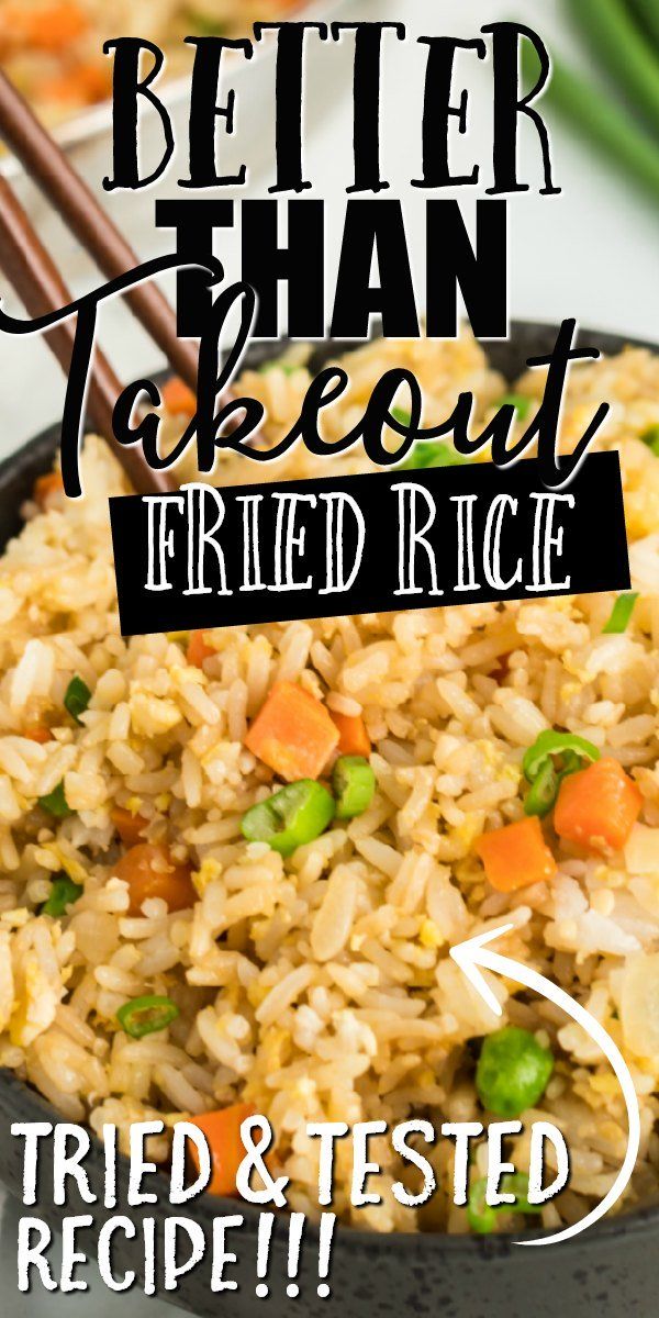 rice and vegetables in a skillet with the words better than takeout fried rice