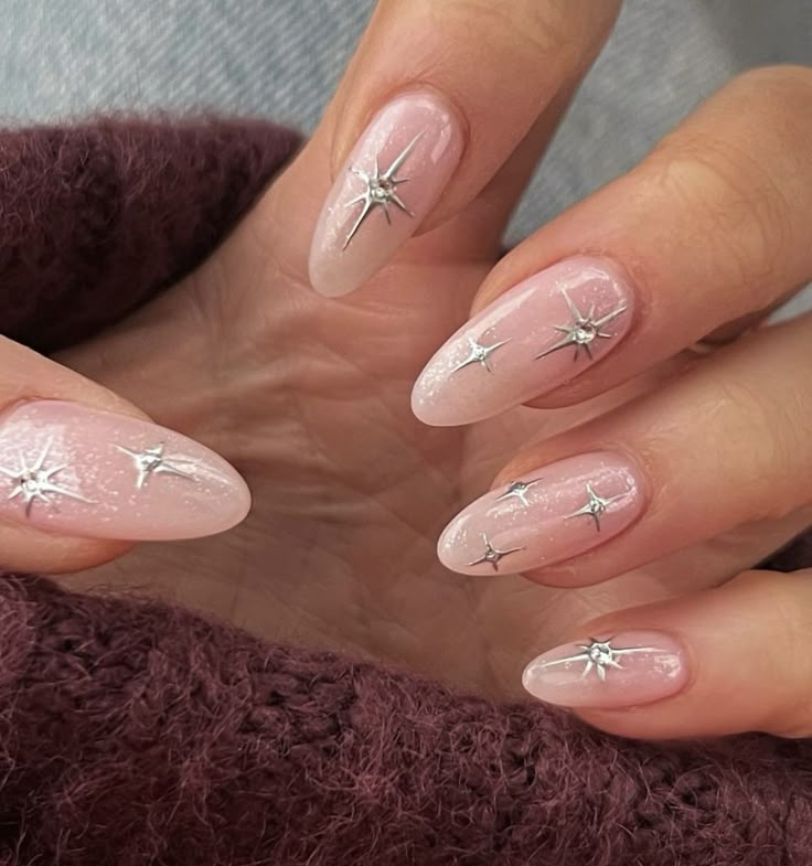 Clean Nails Almond, French Tip Nails Y2k, Nails Silver Chrome, Almond Nails French Tip, Maxi Dress Summer Casual, Nails Star, Almond Nails French, Nye Nails, Nail Prep