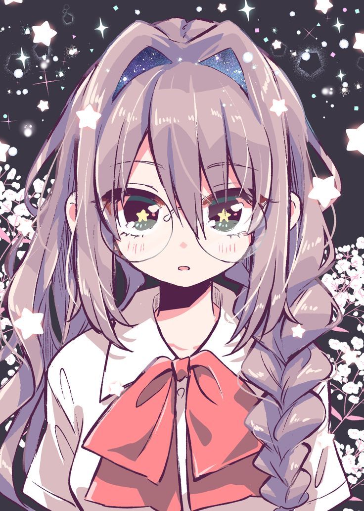 Anime 1212x1700 anime anime girls glasses long hair Long Hair, Wallpapers, Stars, Red, Anime, Hair