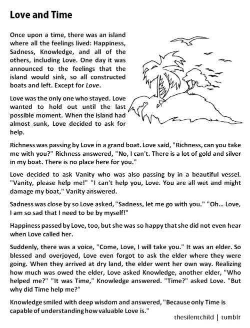 a page from the book love and time, with an image of a tree in the background