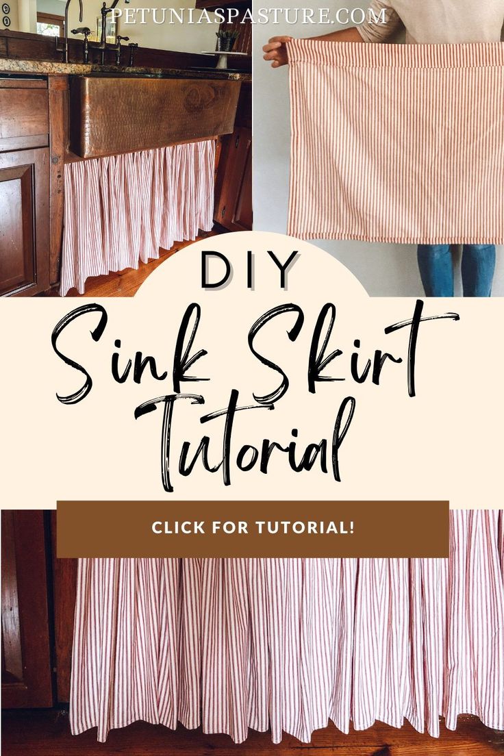 the diy sink skirt is easy to make