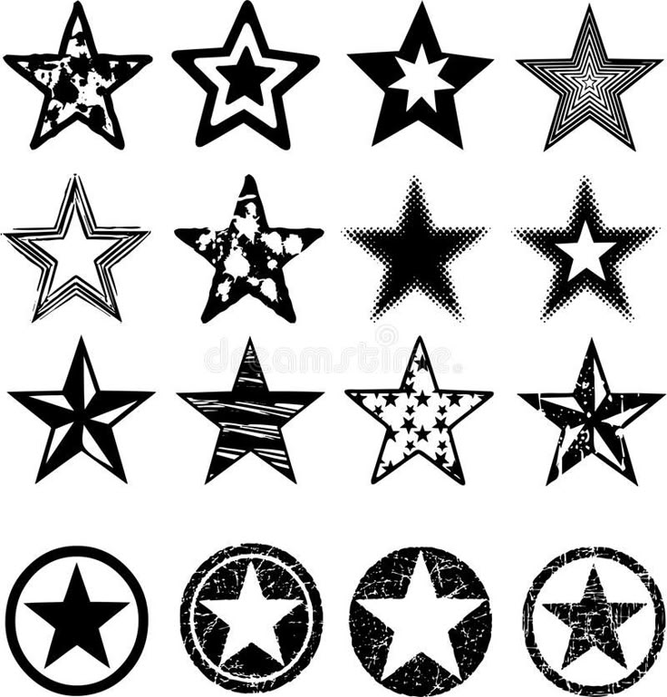 Vector grunge stars set. royalty free illustration Star Sketch Aesthetic, Cool Star Design, Grunge Symbols, Star Illustration Design, Star Grunge, Grunge Elements, Grunge Logo, Grunge Star, Five Point Star