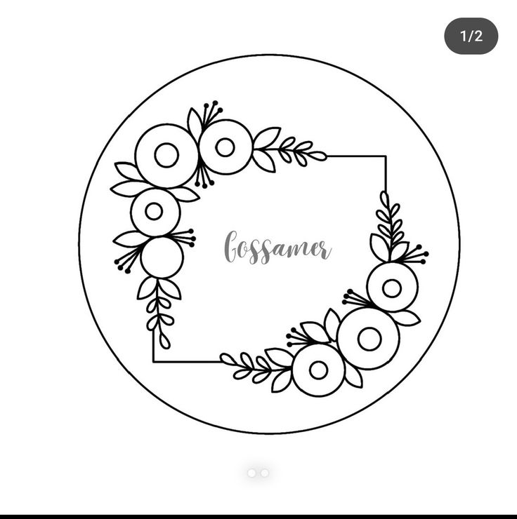 a round frame with flowers and leaves on it