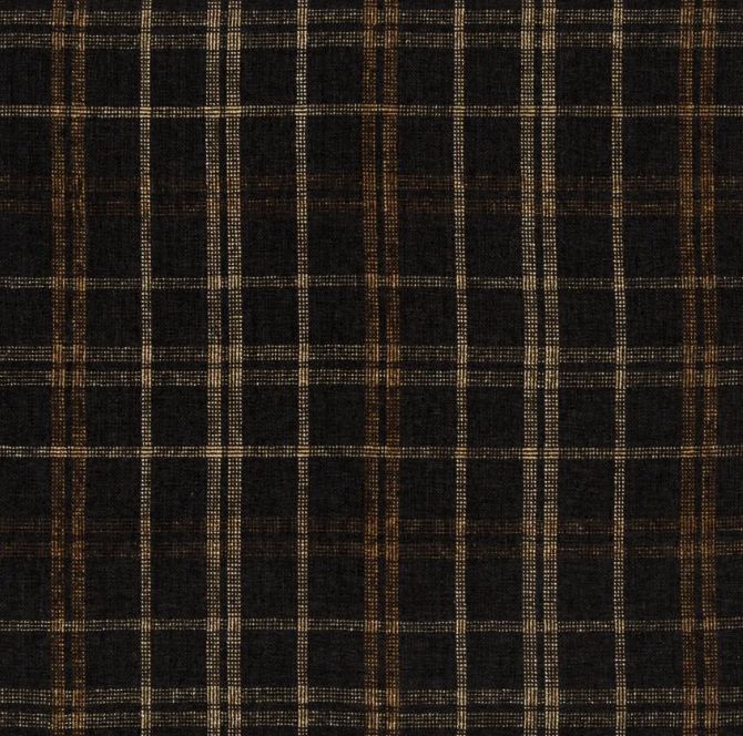 a black and brown plaid fabric