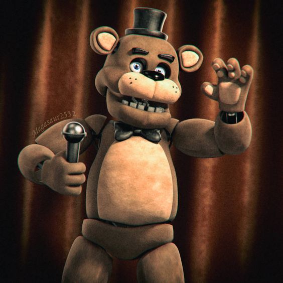 a cartoon bear wearing a top hat and holding a microphone