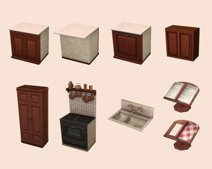 a bunch of different types of kitchen furniture