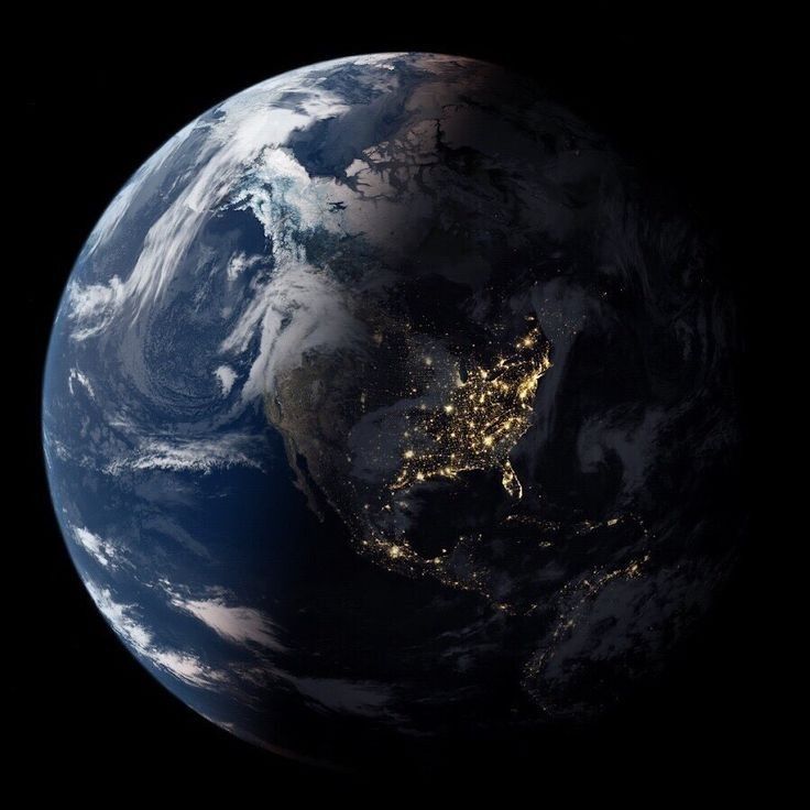 the earth from space showing europe at night