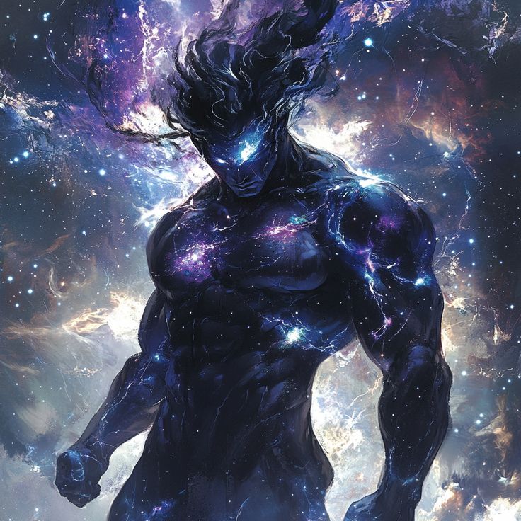 an image of a man standing in the middle of space