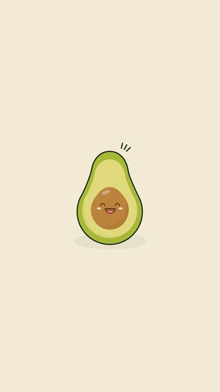 an avocado with eyes closed on the side