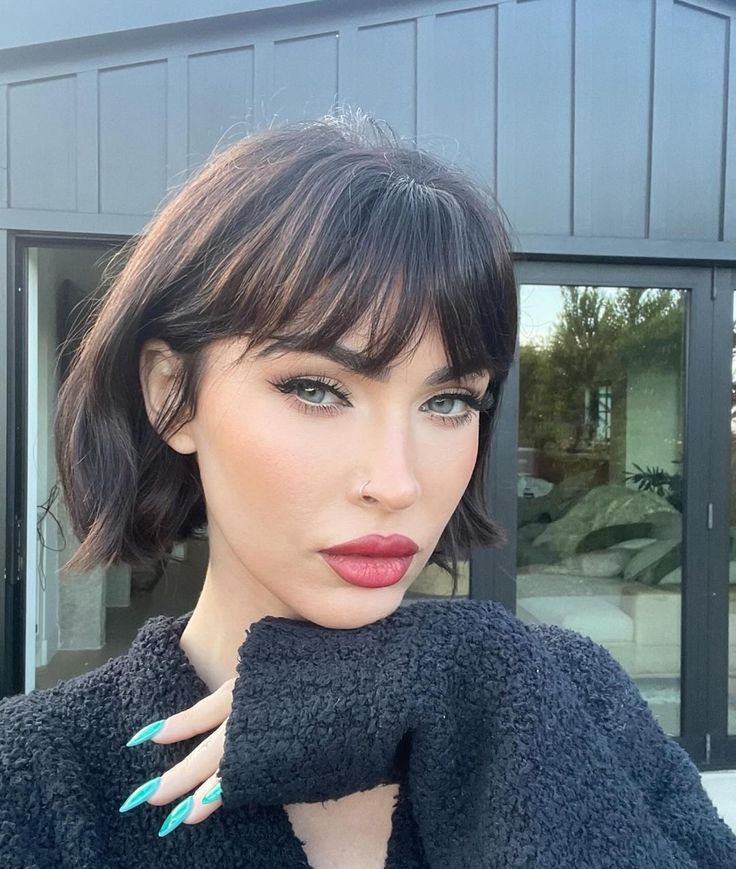 Megan Fox Hair, Brunette Bob, Hair Inspiration Short, Hair Mist, Glam Hair, Celebrity Hair Stylist, Short Bob Haircuts, Short Hair With Bangs, Short Hair Haircuts