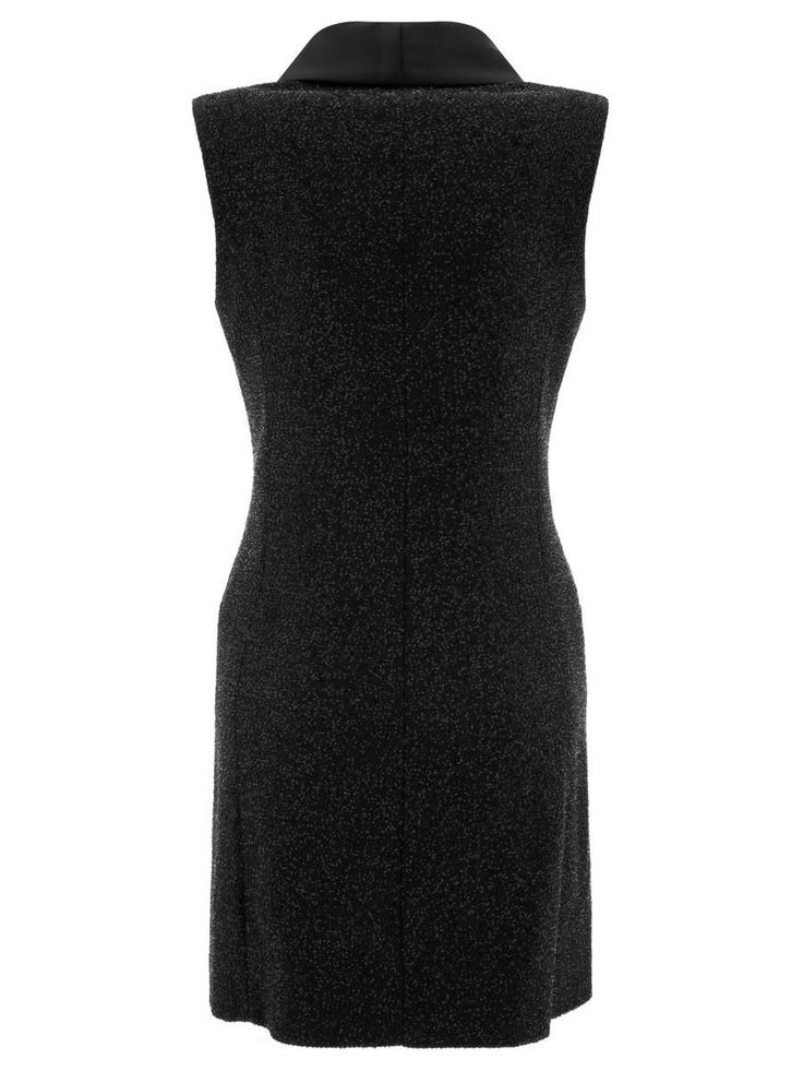 [CommissionsEarned] Max Mara Pianoforte's Sleeveless 'Eiffel' Dress Is The Embodiment Of Modern Elegance. Made Of Black Crepe And Embroidered With All-Over Sequins, It Is Highlighted By Satin Details That Enhance Its Sophistication. This Garment Is Perfect For Women Who Want To Stand Out With A Refined And Classy Style, Ideal For Evening Events And Special Occasions. || - Shawl Lapels - Covered Button Closure - Multiple Pockets - Straight Hem - Lined Interior - #blackdressoutfitclassyelegant Outfit Classy, Black Dress Outfits, Classy Style, Dress Outfit, Modern Elegance, Max Mara, Fashion Classy, Shawl, Sleeveless Dress