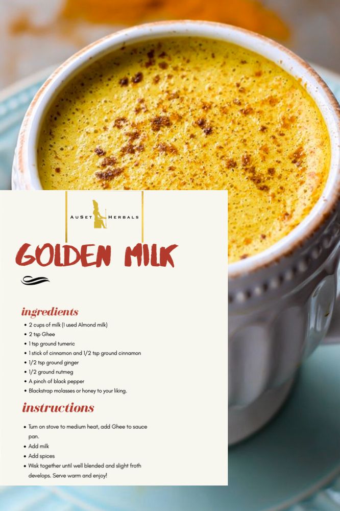 the golden milk recipe is in a cup