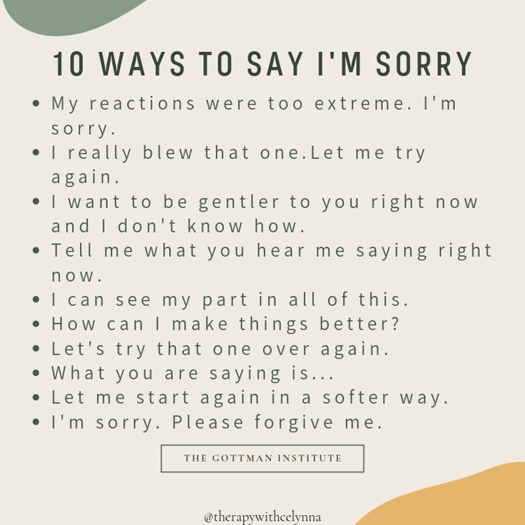 an image of a poem with the words 10 ways to say i'm sorry