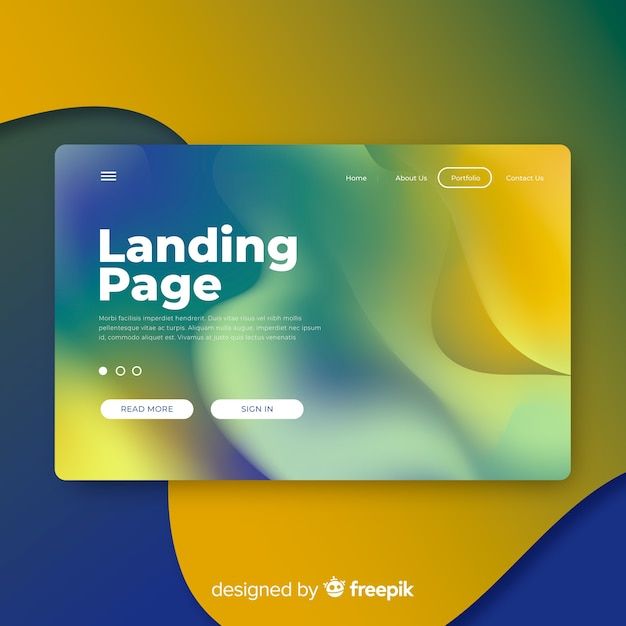 the landing page is designed by freepik, and it looks like an abstract background