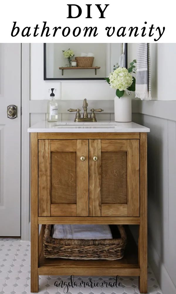 a bathroom vanity with the words diy bathroom vanity above it and an image of a sink