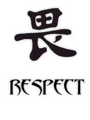 the word respect is written in chinese characters