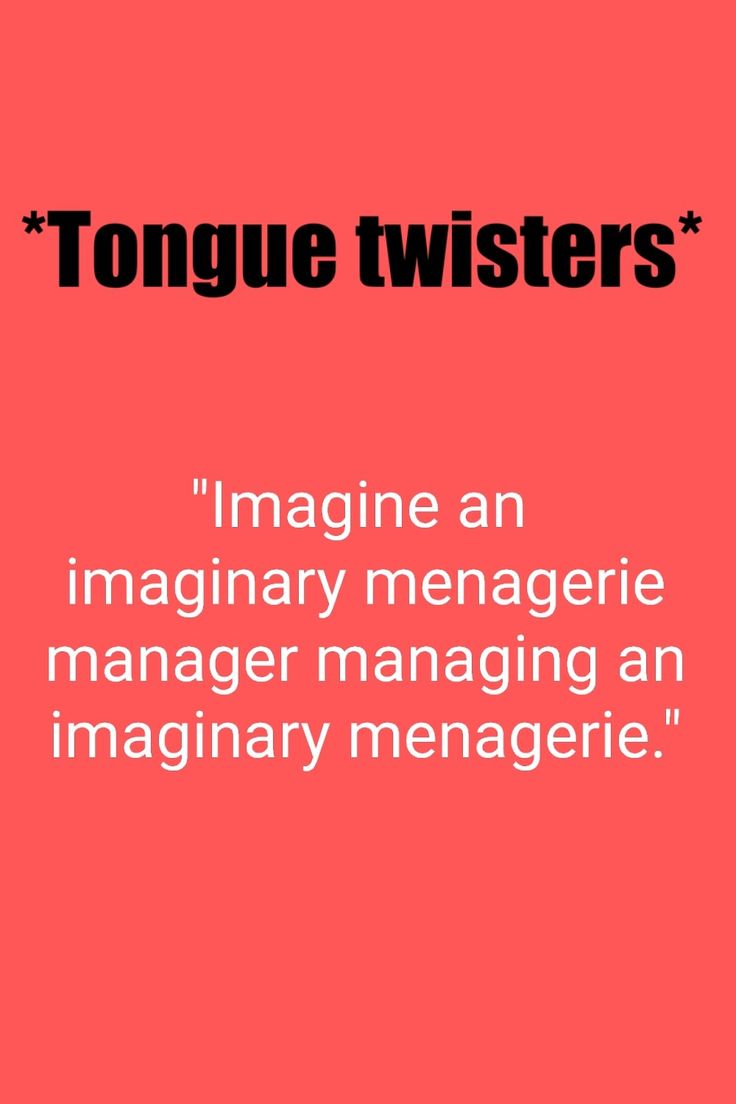 a red background with the words tongue twisters in black and white, on top of it