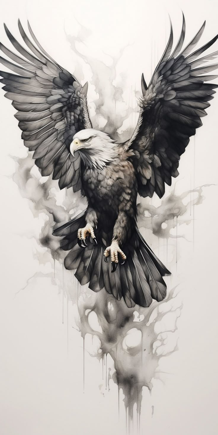 an eagle is flying through the air with its wings spread out and it's talon extended