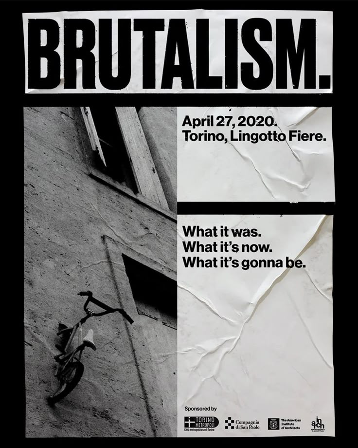 a poster with the words brutaism on it