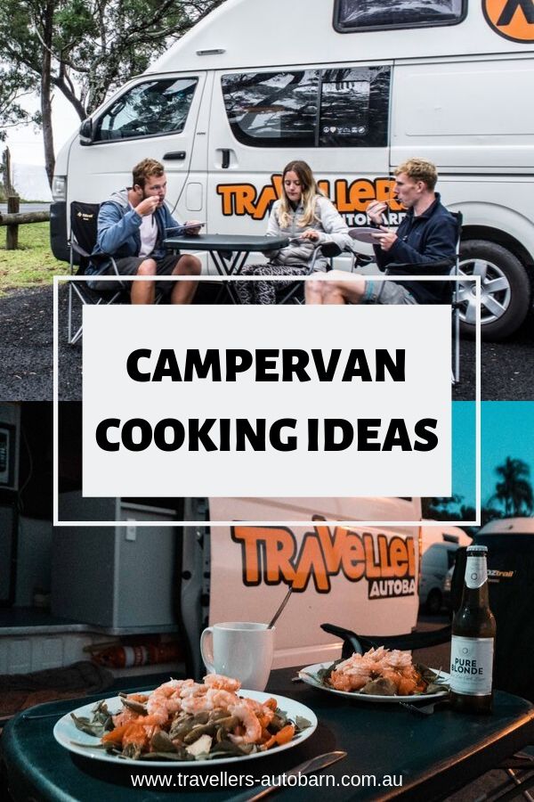 campervan cooking ideas with text overlay