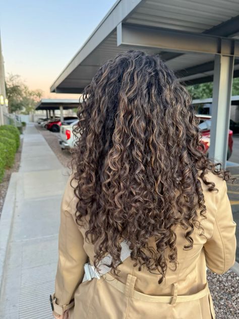 Balayage In Curly Hair, Curly Balayage Hair Brunettes, Caramel Balayage Curly Hair, Curly Hair Balayage, Curly Balayage Hair, Curly Brunette, Healthy Curly Hair, Balayage Caramel, Curly Head