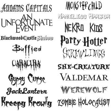 some type of font that is black and white, with the words harry potter written on it