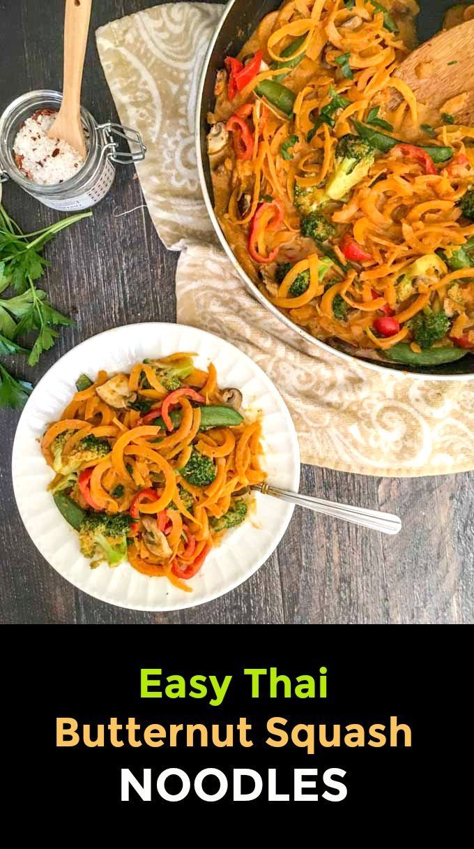 an easy thai butternut squash noodle dish