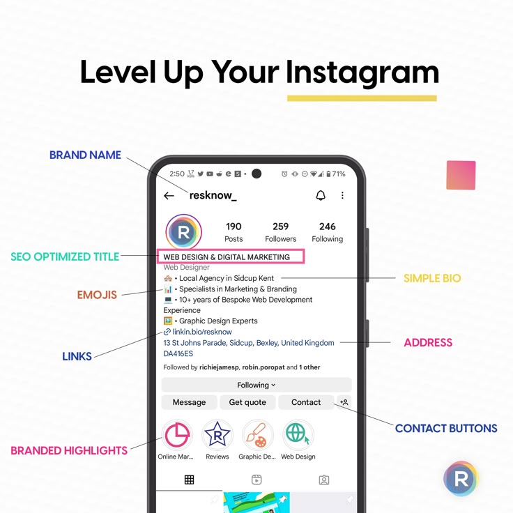 a cell phone with the text level up your instagramm on it's screen