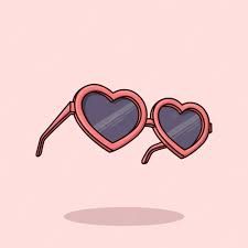 two heart shaped sunglasses on a pink background