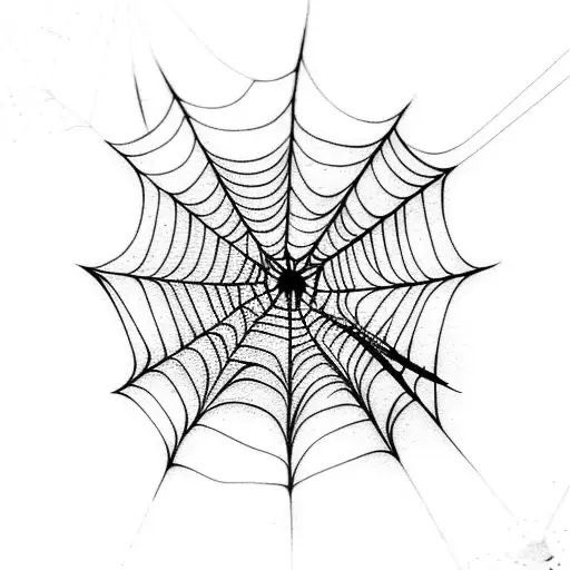 a spider's web is shown in black and white