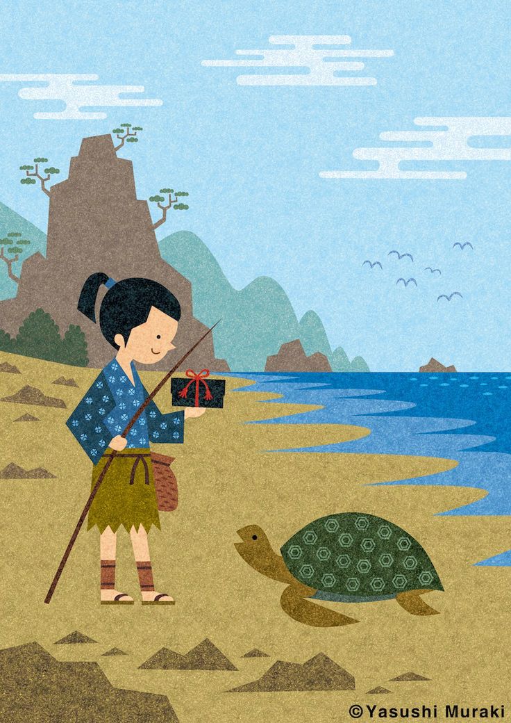 a woman is standing on the beach next to a turtle and holding a box in her hand