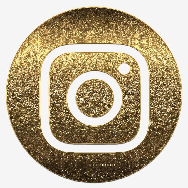 an instagram symbol is shown in gold glitter