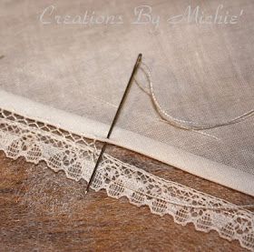 a close up of a piece of cloth with lace on it