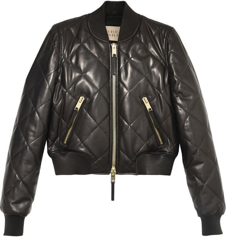 Burberry Quilted Leather Bomber Jacket ($1,895) Leather Jacket Details, Slim Jacket, Blouson Jacket, All Black Fashion, Jackets Black, Jersey Jacket, Jacket Zipper, Slim Fit Jackets, Leather Jacket Outfits