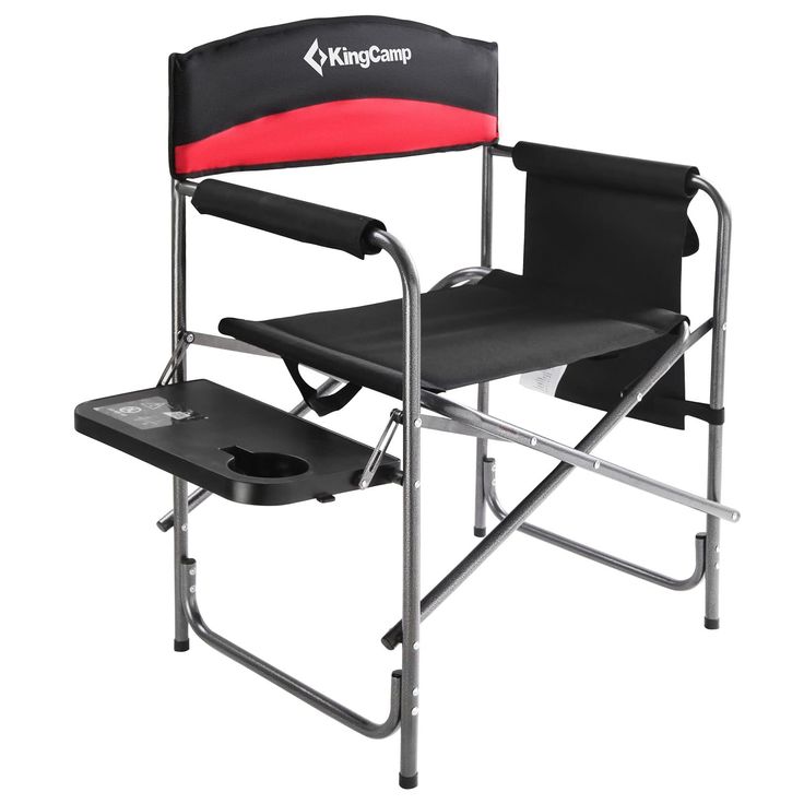 KingCamp Black/RED KC1904 USVC3, OVERSIEZD (As an Amazon Associate I earn from qualifying purchases) Chair With Side Table, Compact Camping, Padded Folding Chairs, Packing Folding, Portable Camping Chair, Director Chair, Folding Camping Chairs, Camp Crafts, Directors Chair