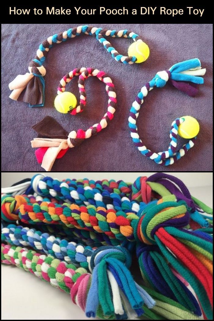 several different types of bracelets and necklaces with text that reads how to make your pooch a diy rope toy