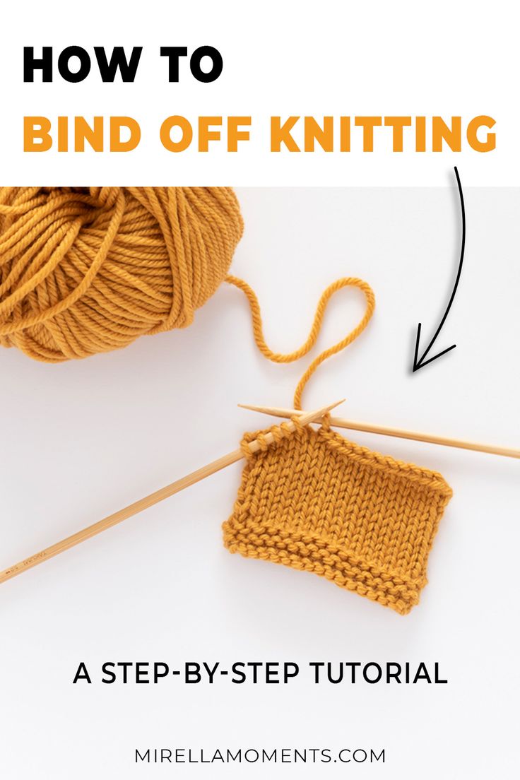 an image of a knitting project with the words how to bind off knitting on it