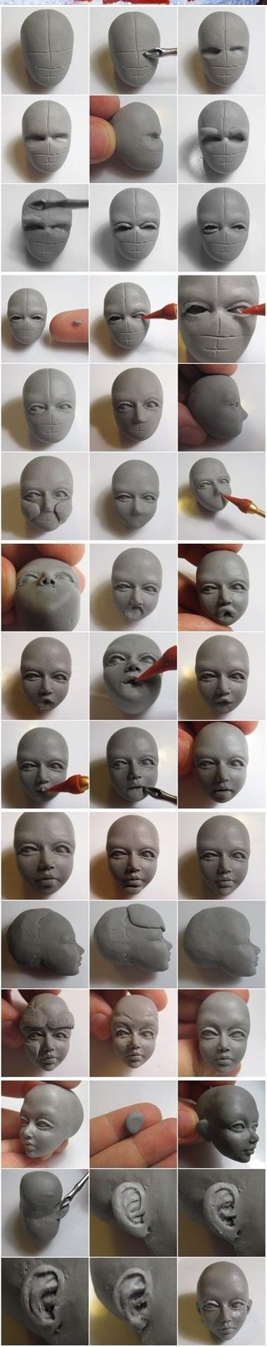 an image of a woman's face made out of clay