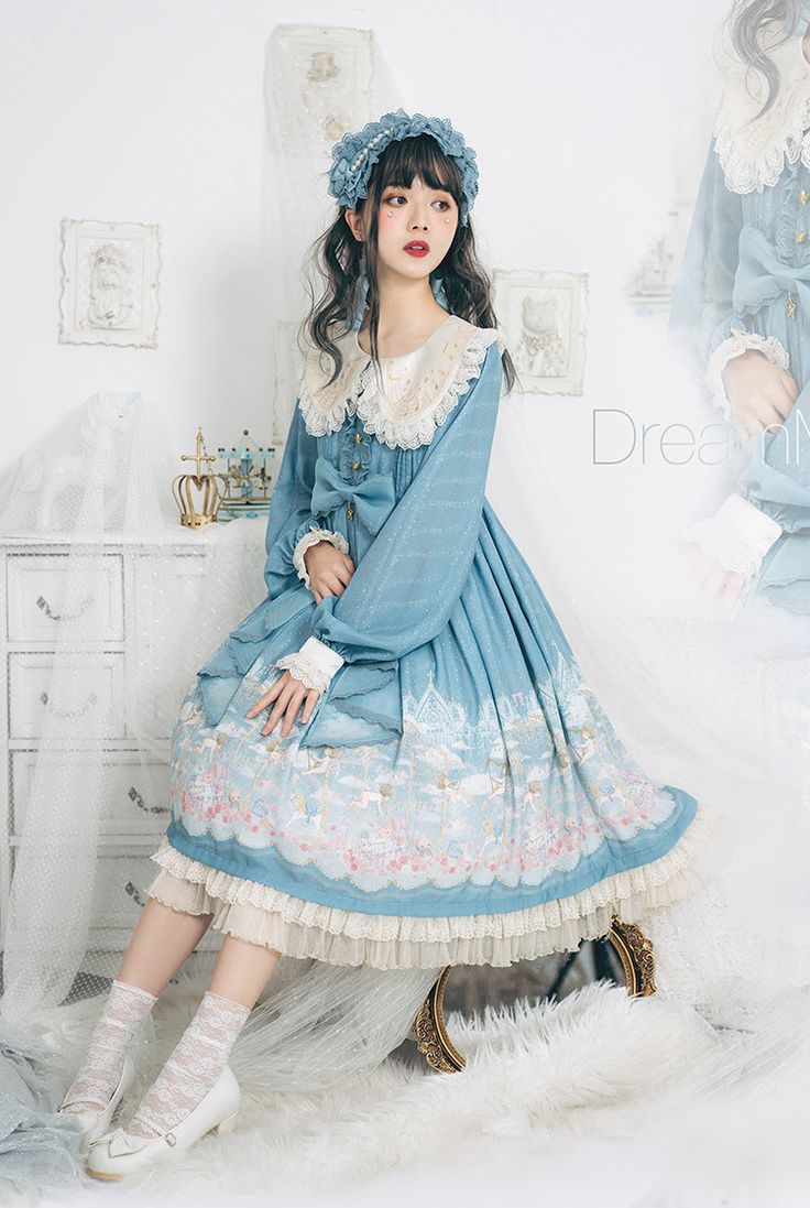 Gaun Abad Pertengahan, Shopping Link, Op Dress, Lolita Outfits, Angel Dress, Kawaii Dress, Japanese Street Fashion, Sweet Lolita, Kawaii Clothes