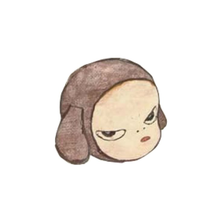 a drawing of a girl with an angry look on her face and head, wearing a star wars helmet