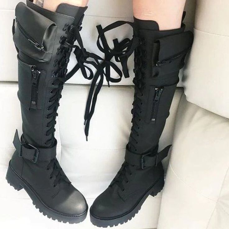 Introducing Techwear Boots – your must-have accessory for making a statement this season! Crafted with high quality materials and with a unique zipper design, these knee-high boots are the perfect combination of edgy fashion and modern style. Inspired by geek-chic goth aesthetics, these boots will bring an undeniable cool factor to your wardrobe. The chunky heel makes them comfortable to wear all day, while the pockets add a utilitarian touch that speaks to today’s trendsetters who want both for Aizawa Daughter, Techwear Boots, Black Techwear, Eraser Head, Boots Design, Unique Boots, Xmas List, Clothing Staples, Lace Up Wedges